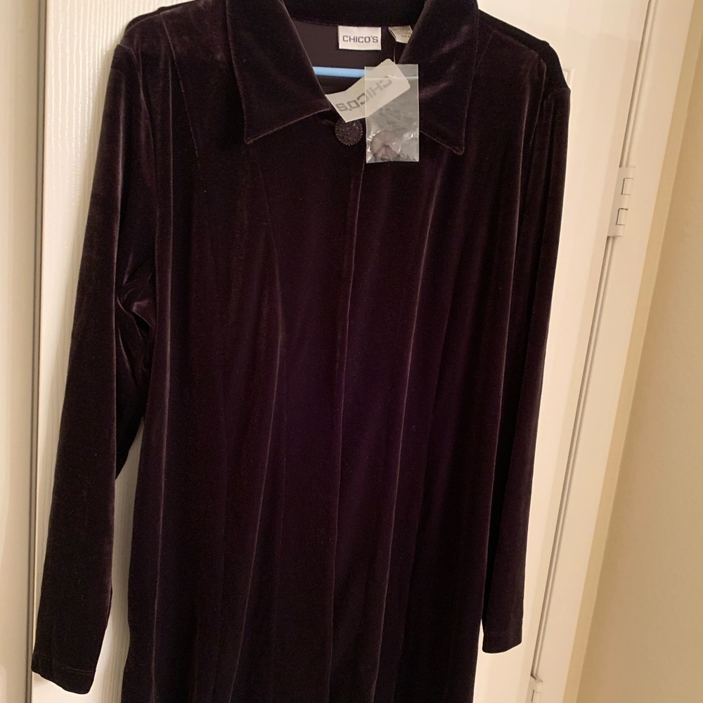 Chic Chico’s Dark Brown Velvet Cardigan 😜